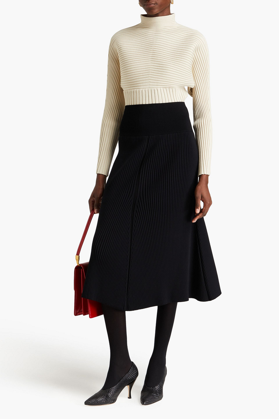  Tory Burch - Midirock Aus Rippstrick - Schwarz - Xl 