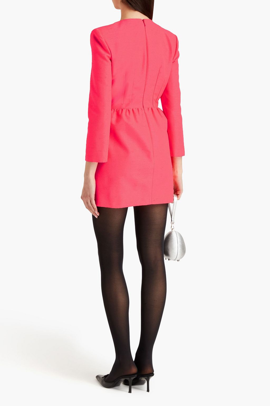 GUCCI Neonfarbenes Minikleid aus Twill mit Flammgarneffekt