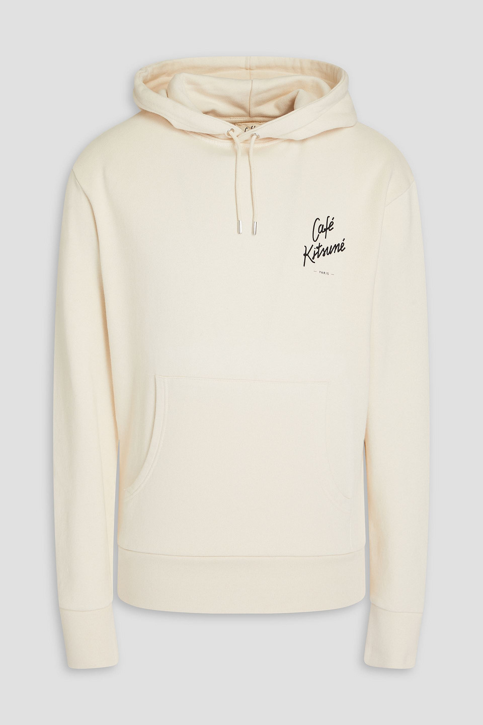 Café Kitsuné Logo-print French Cotton-terry Hoodie In Cream