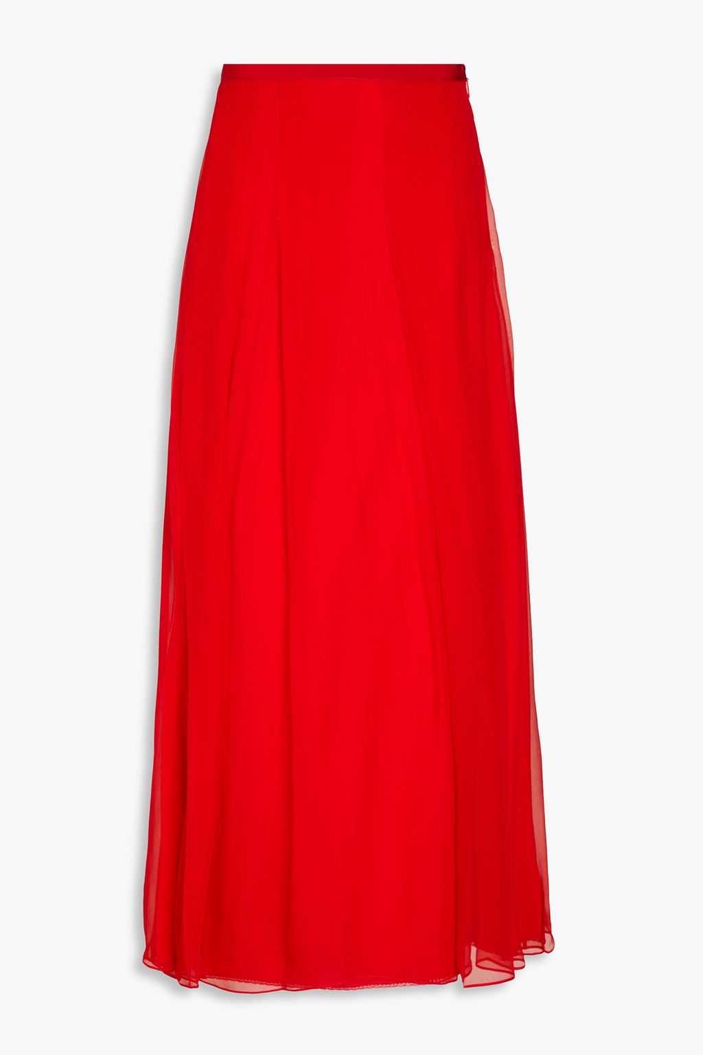 GUCCI Pleated silk chiffon midi skirt THE OUTNET