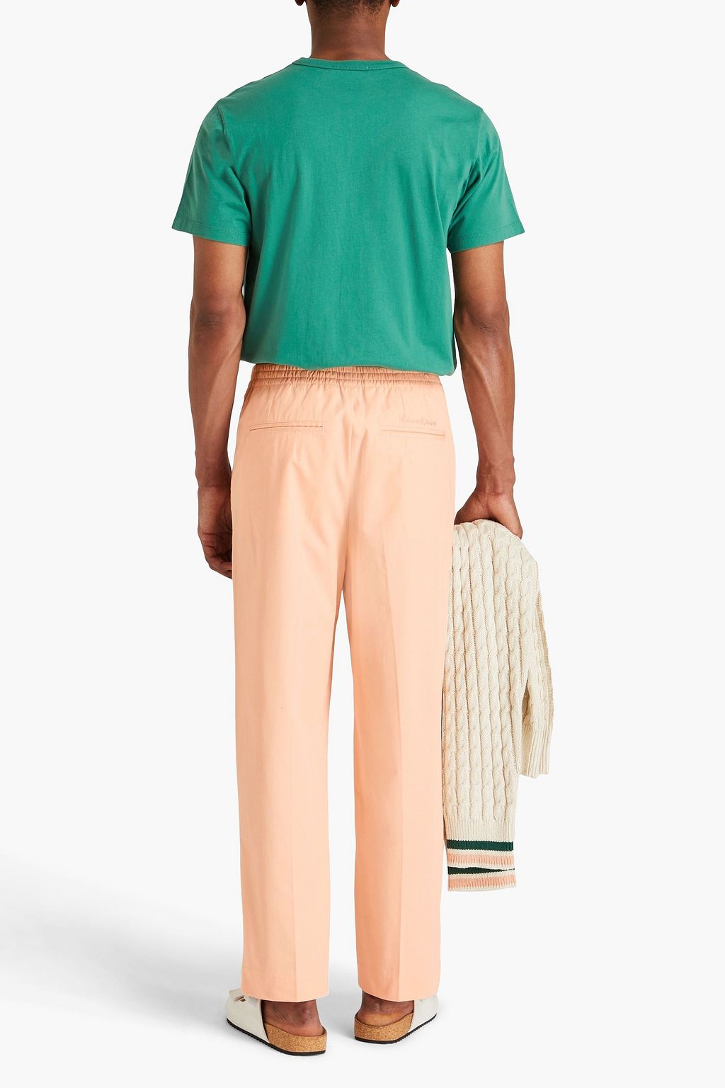 MAISON KITSUNÉ 스티치 디테일 코튼 립스탑 팬츠