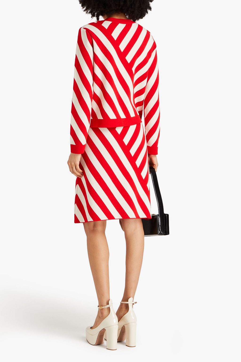 GUCCI Striped wool and cotton-blend skirt