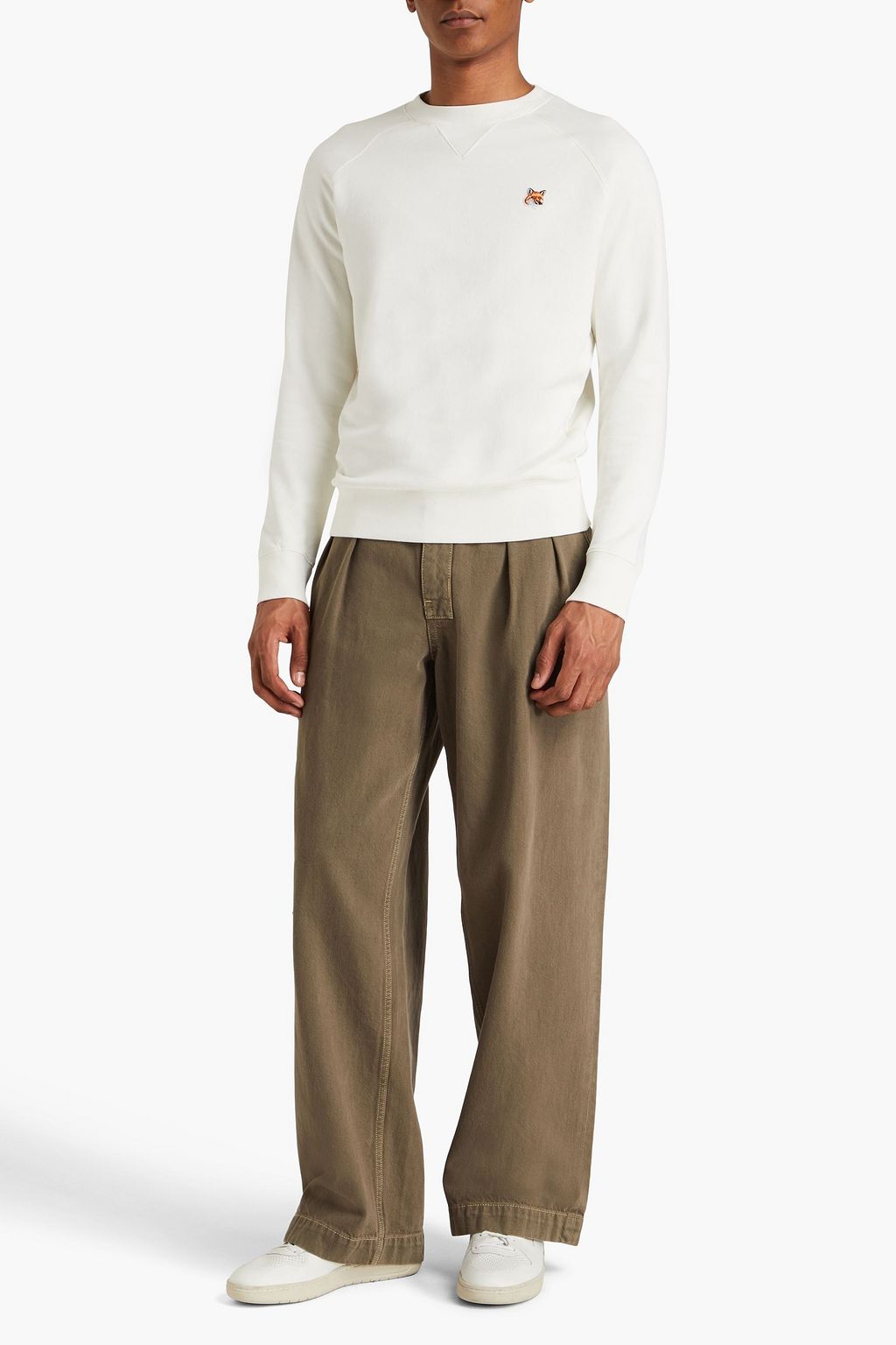 MAISON KITSUNÉ Appliquéd French cotton-terry sweatshirt