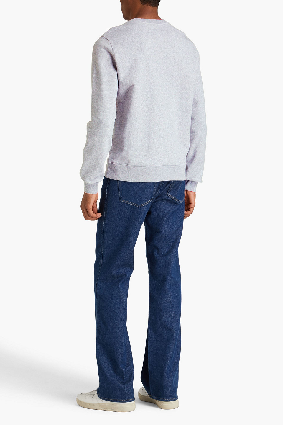Maison Kitsuné Printed French Cotton-terry Sweatshirt In Gray