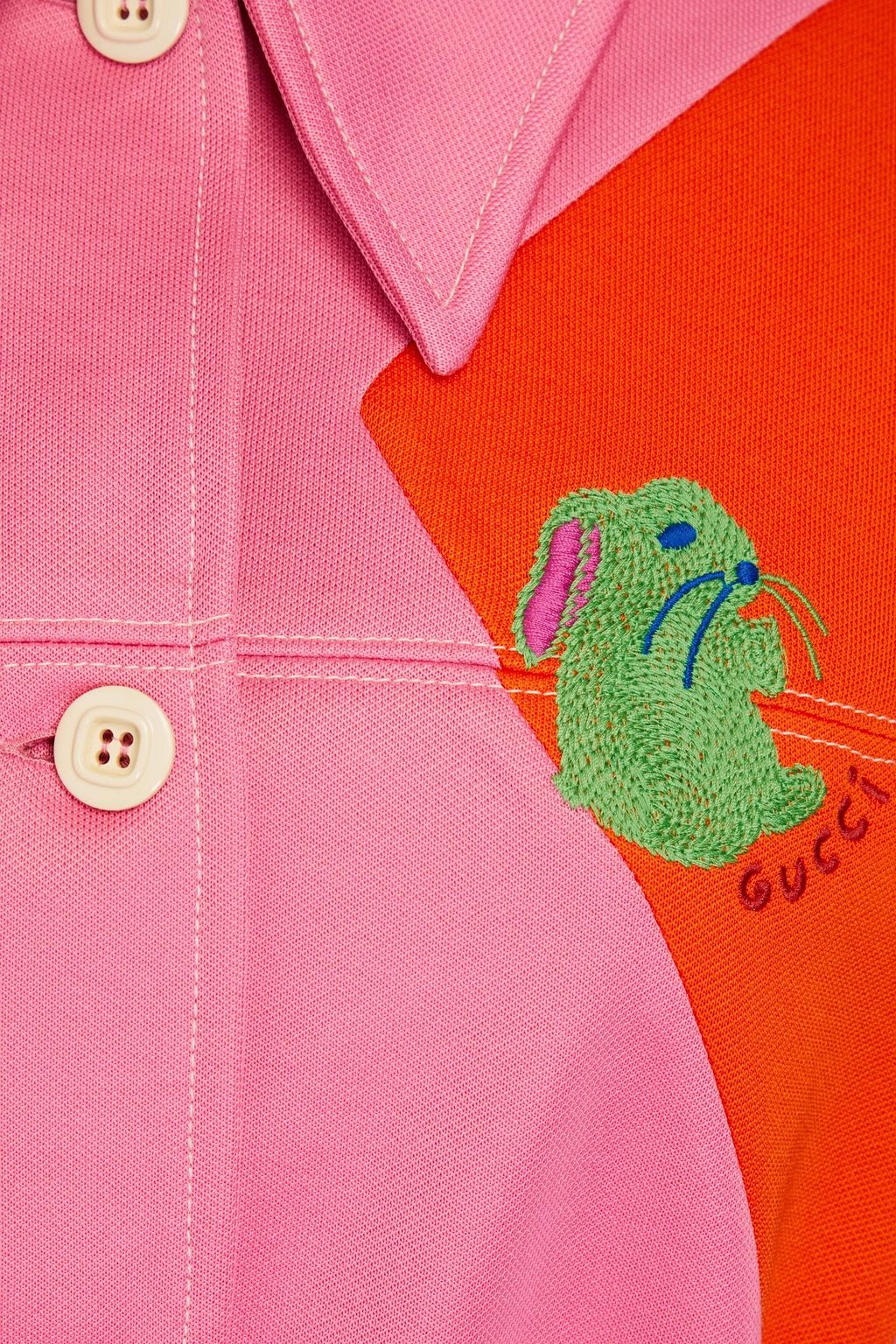 GUCCI Two-tone embroidered piqué jacket