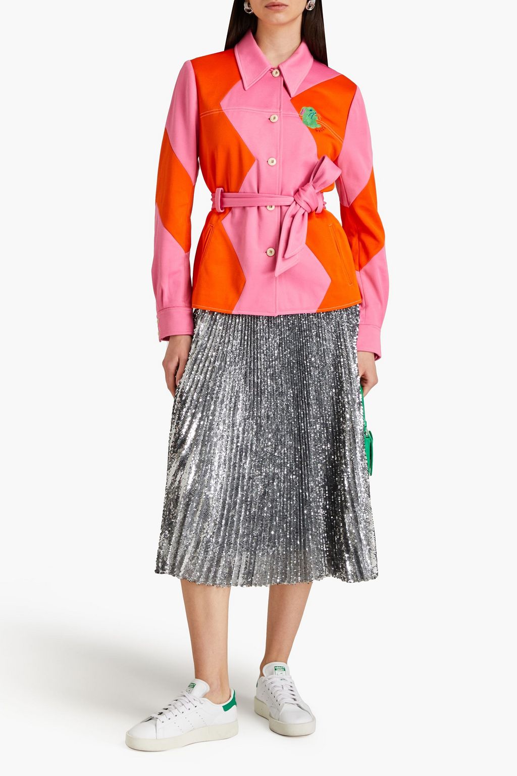 GUCCI Two-tone embroidered piqué jacket