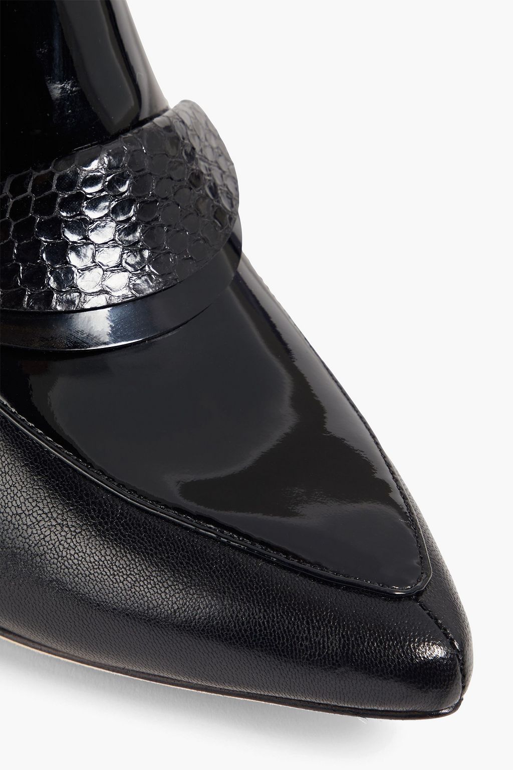 TORY BURCH Patent-leather and leather ankle boots
