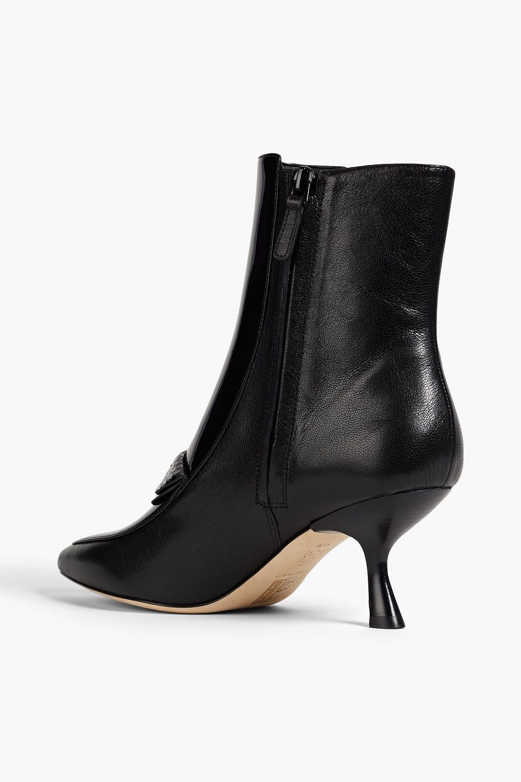 TORY BURCH Patent-leather and leather ankle boots