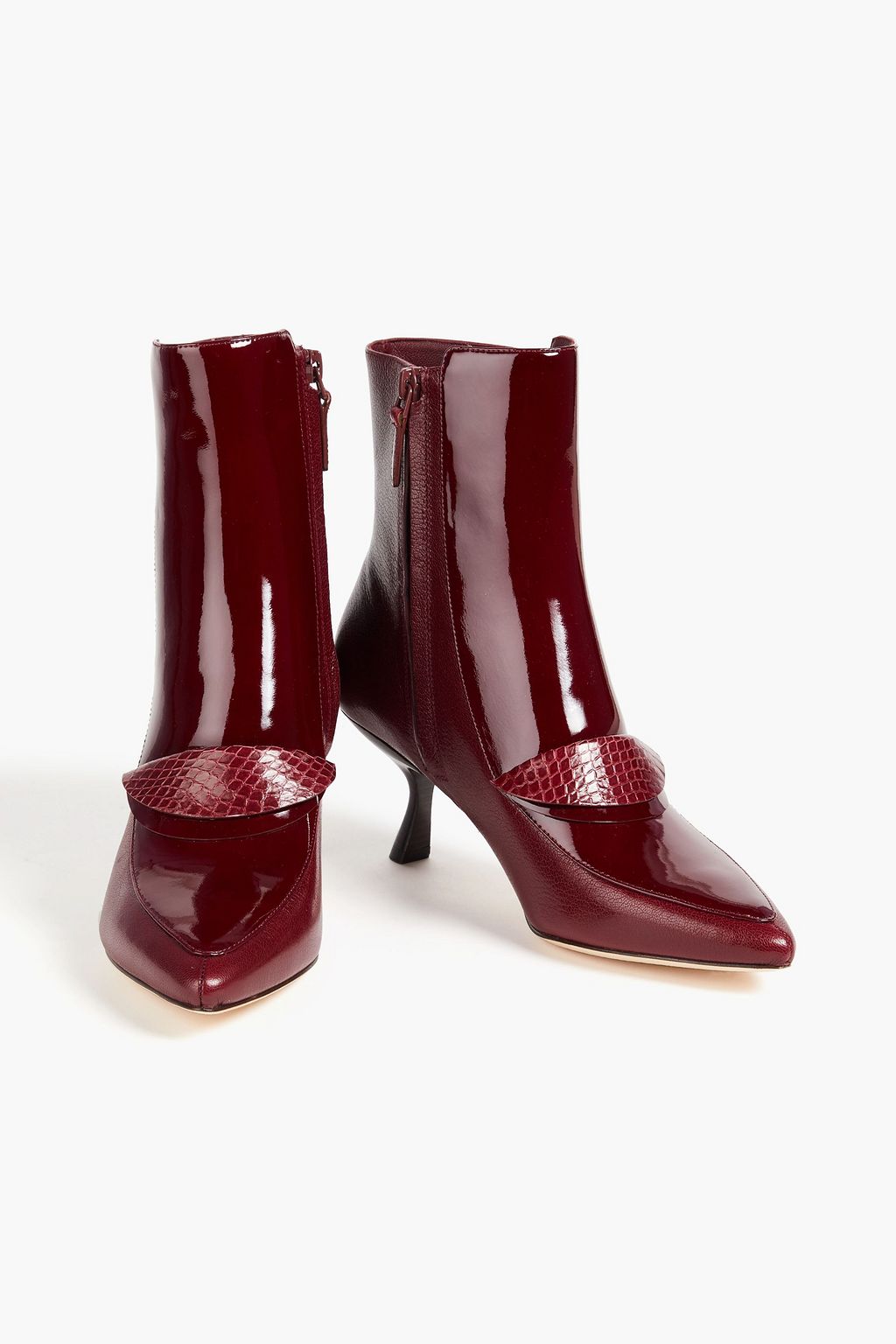 TORY BURCH Ankle Boots aus Lackleder und Leder