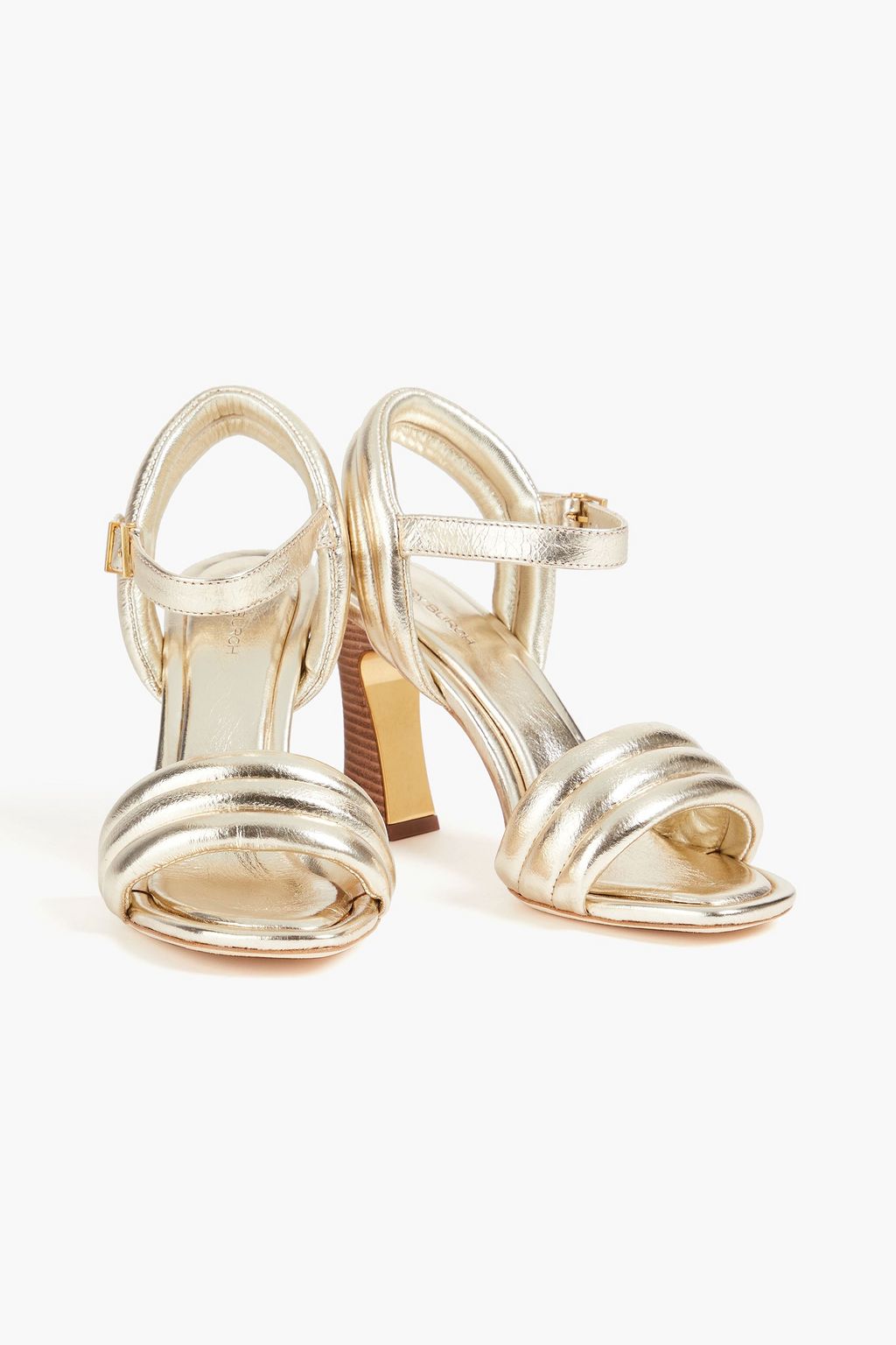 TORY BURCH 퀼팅 메탈릭 가죽 샌들