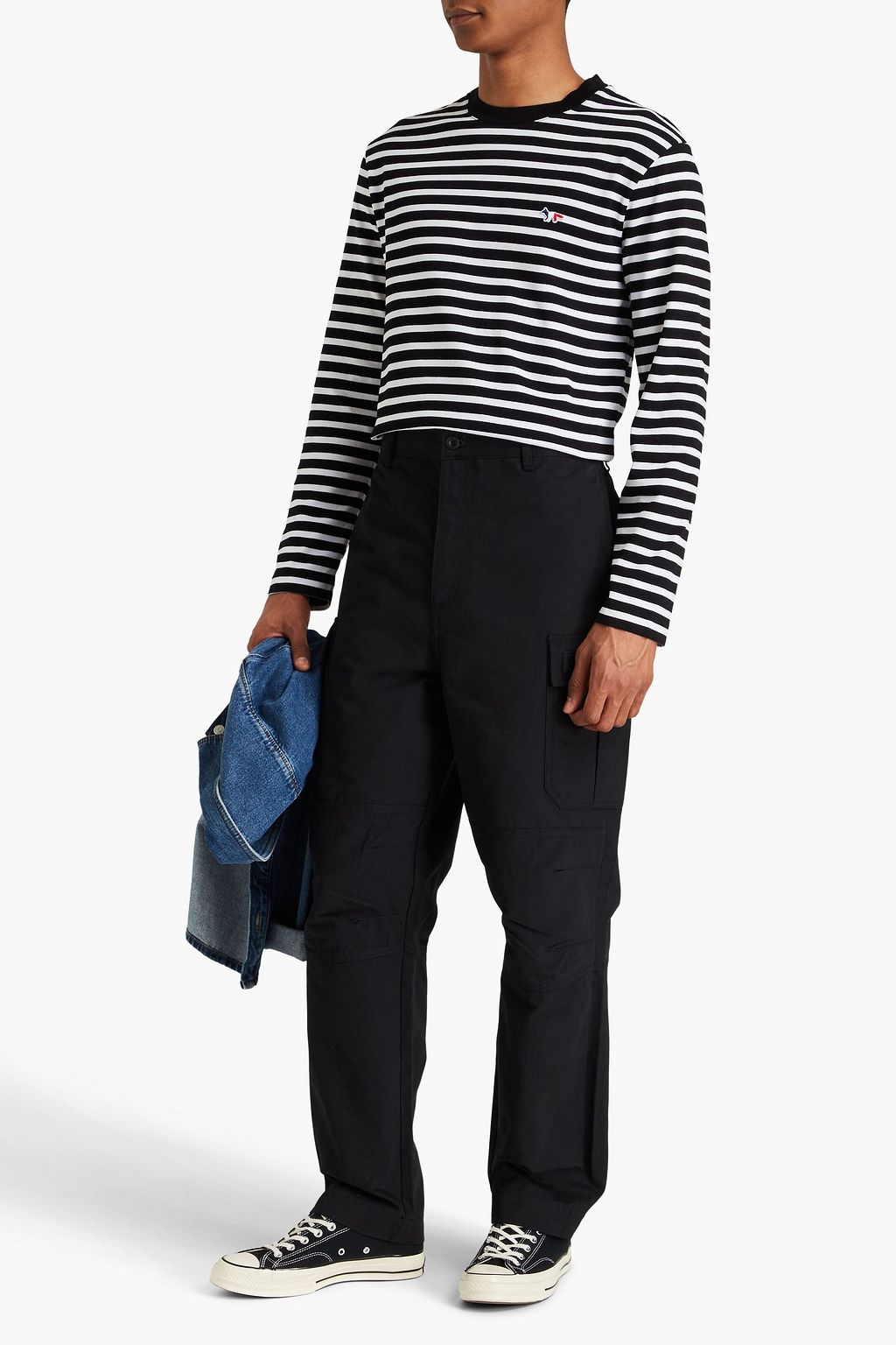 CAFÉ KITSUNÉ Cotton-gabardine cargo pants