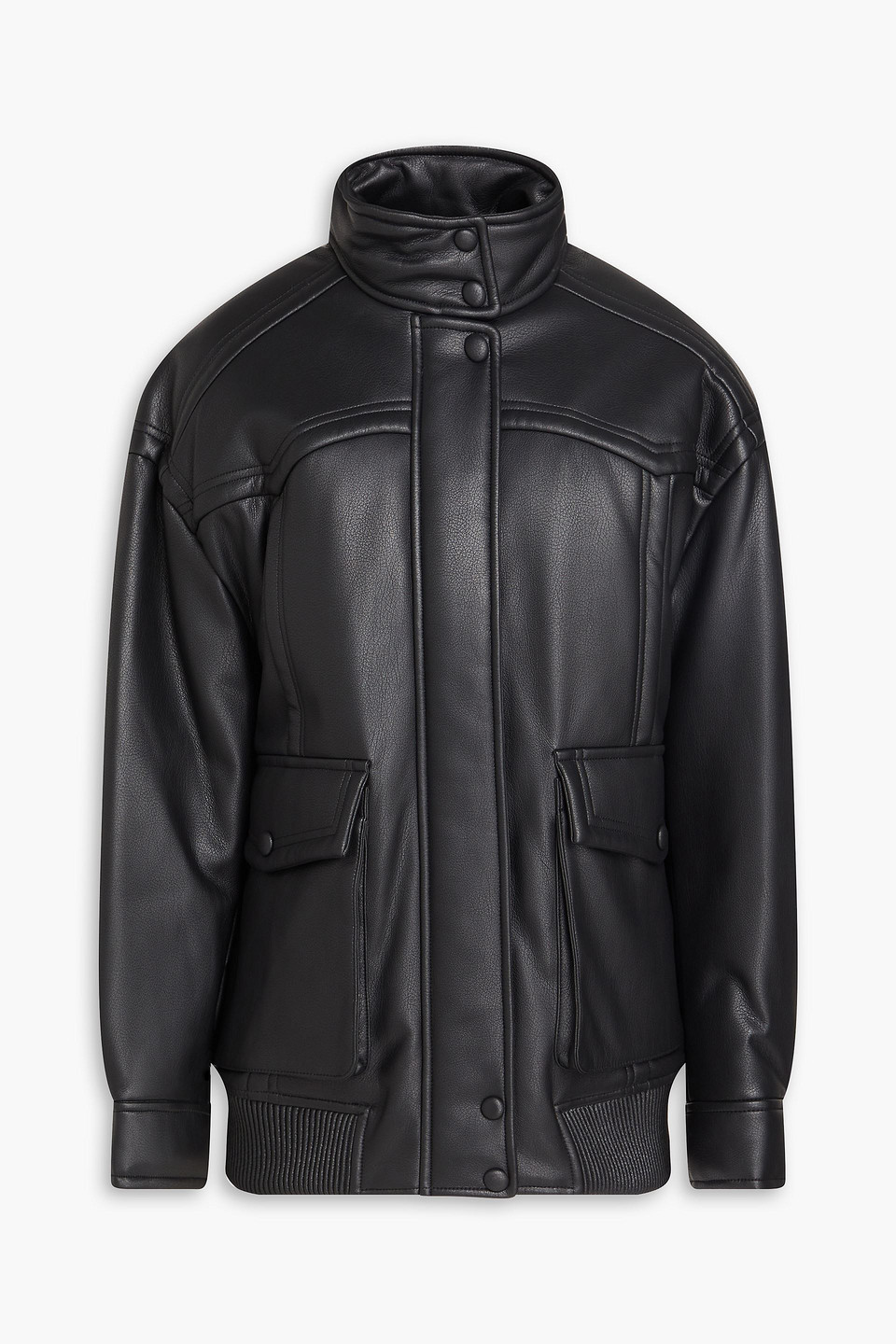 Stand Studio - Faux leather bomber jacket - Black - FR 38