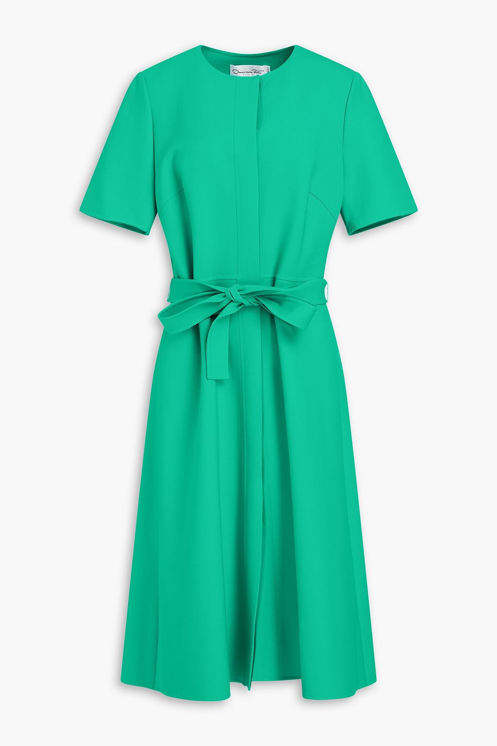 OSCAR DE LA RENTA Belted wool-blend midi dress | THE OUTNET