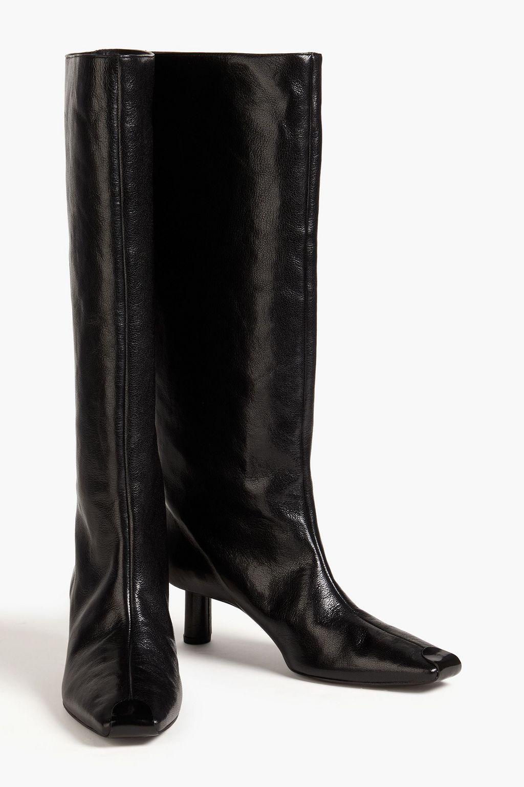 TORY BURCH Pebbled-leather knee boots