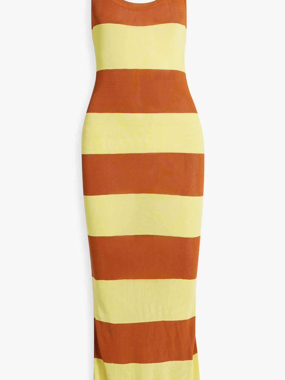 striped knitted midi dress