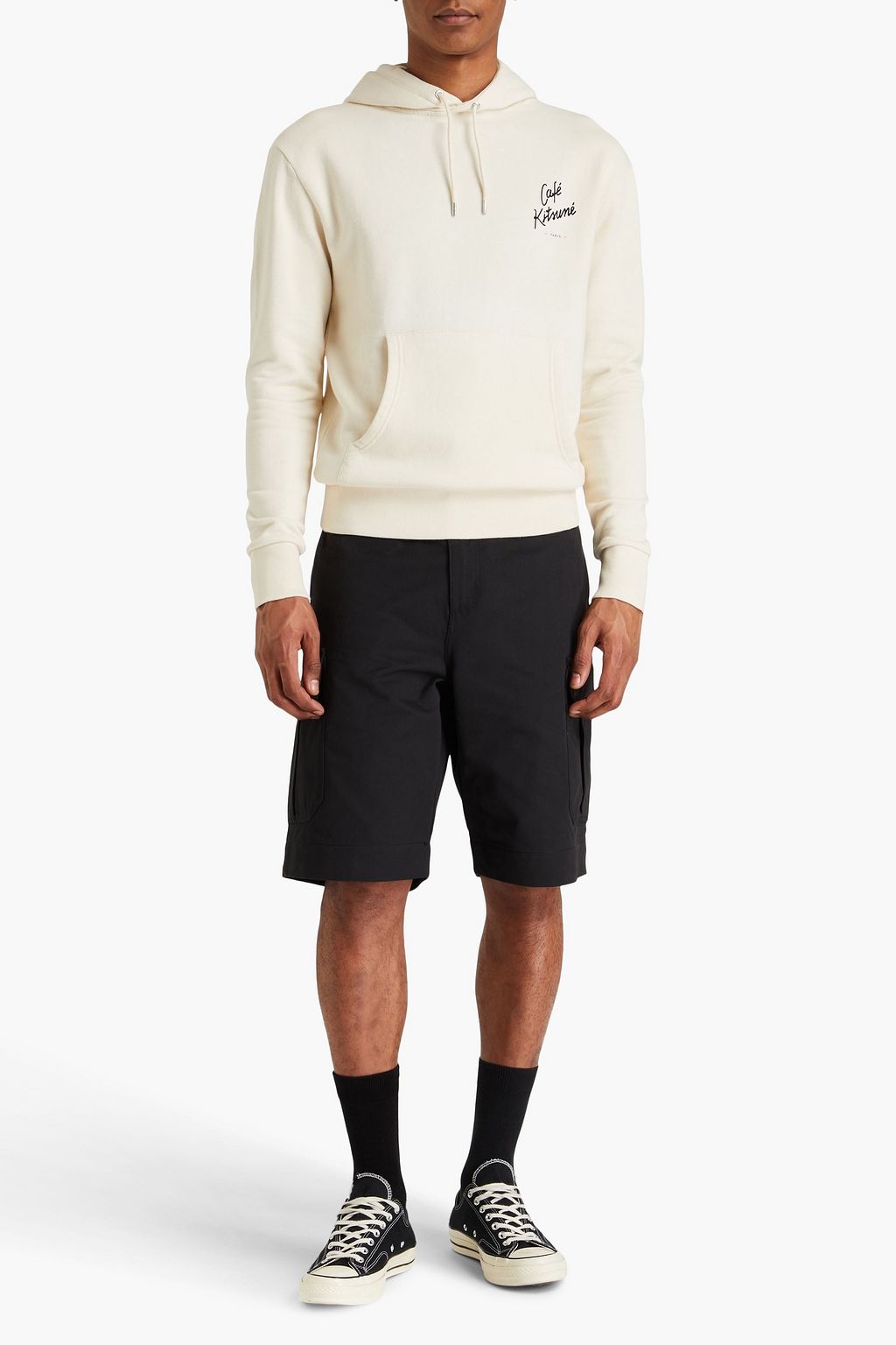 CAFÉ KITSUNÉ Cotton-gabardine cargo shorts