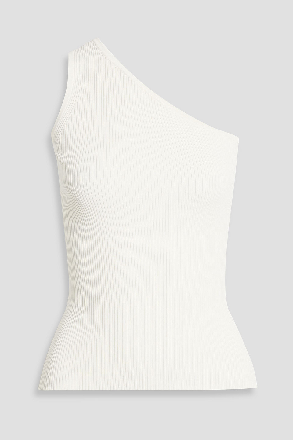 Zimmermann One-shoulder Ribbed-knit Top In Ivory
