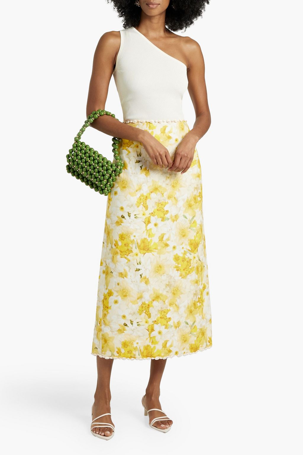 ZIMMERMANN One-shoulder ribbed-knit top