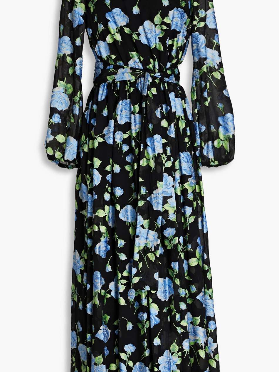fil coupé chiffon maxi dress