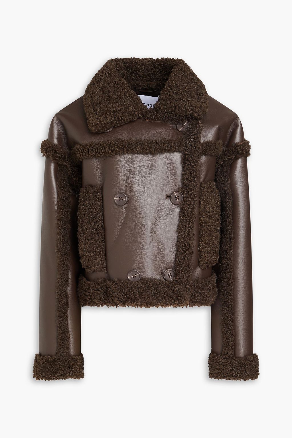 STAND STUDIO Kristy cropped double-breasted faux shearling