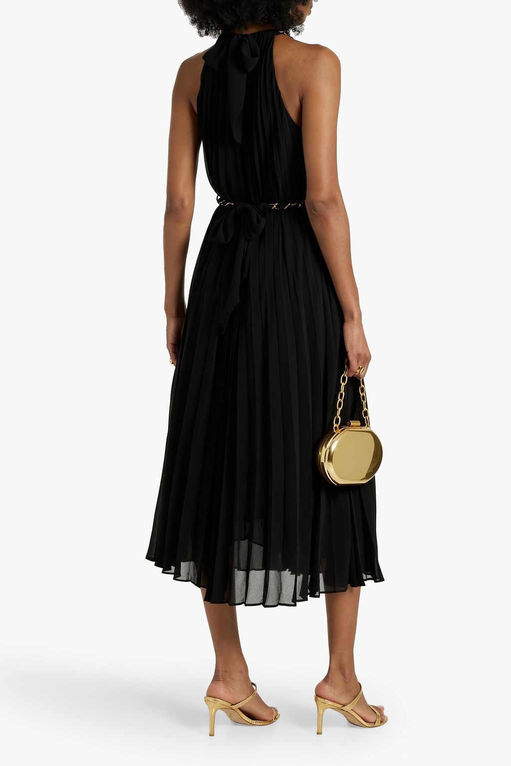 ZIMMERMANN Belted pleated chiffon midi dress