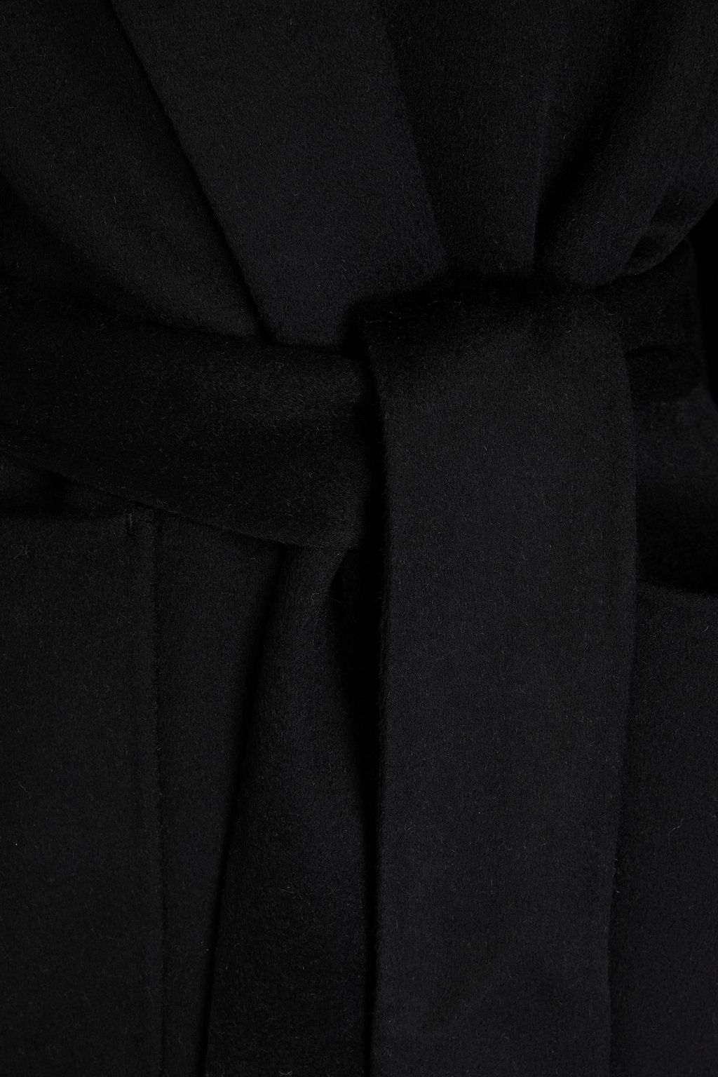 STAND STUDIO Belted brushed wool-blend felt coat