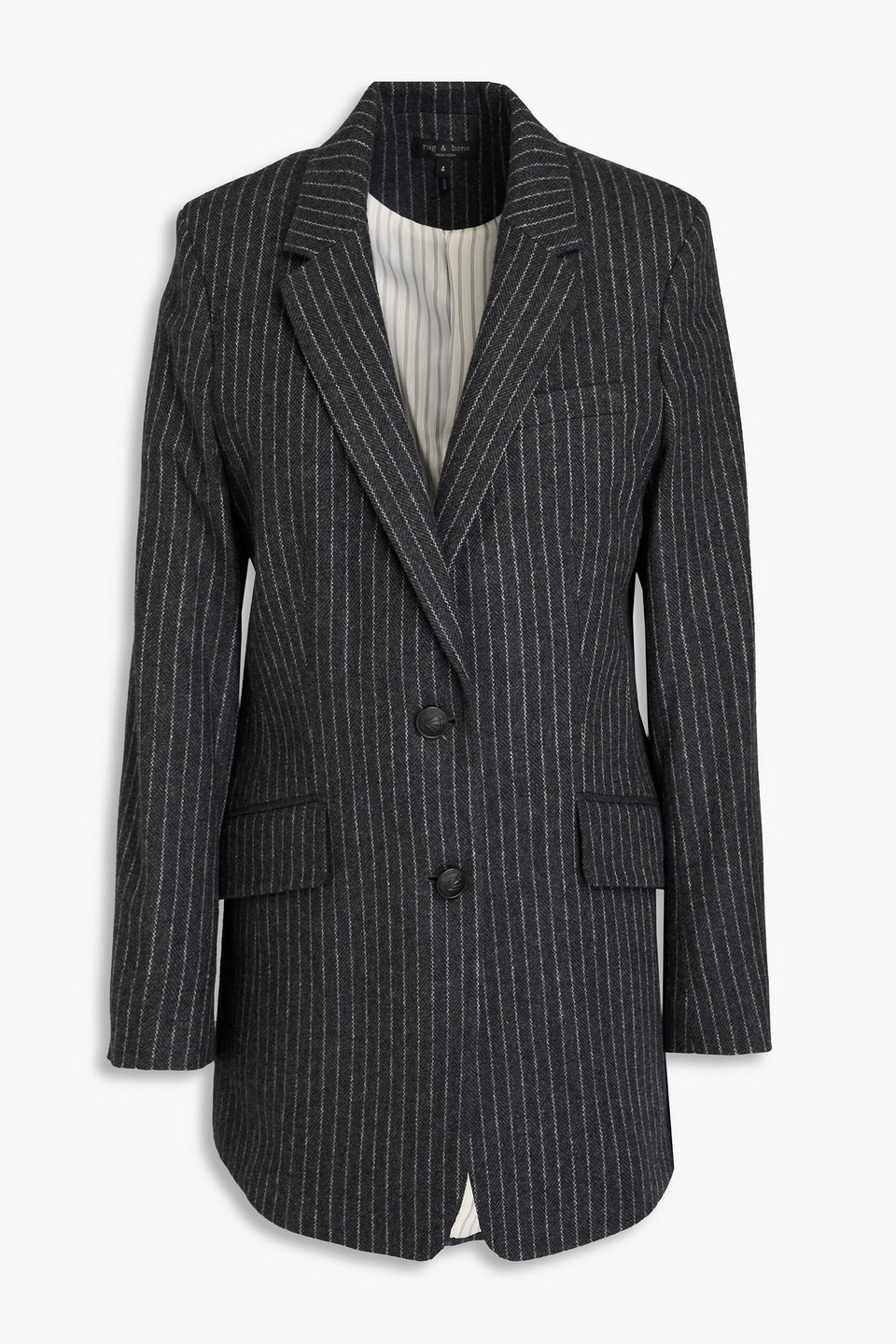 Rag & Bone Pinstriped Wool-blend Tweed Blazer In Black