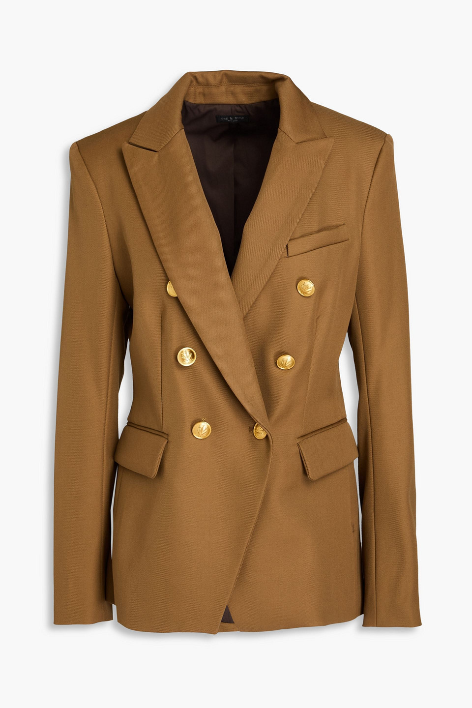 Rag & Bone Preston Double-breasted Wool-twill Blazer In Brown