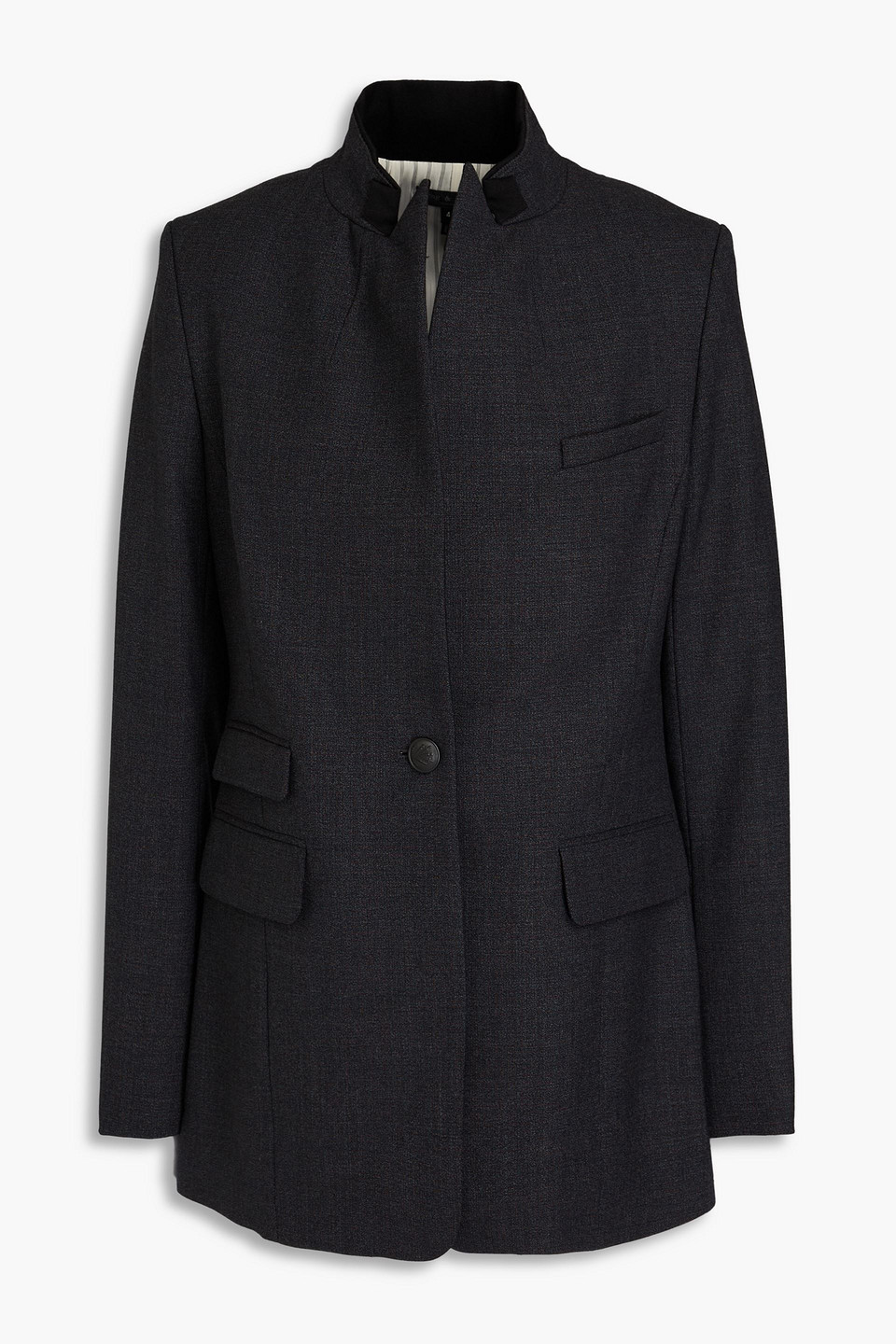 Rag & Bone Wool-crepe Blazer In Dark Grey