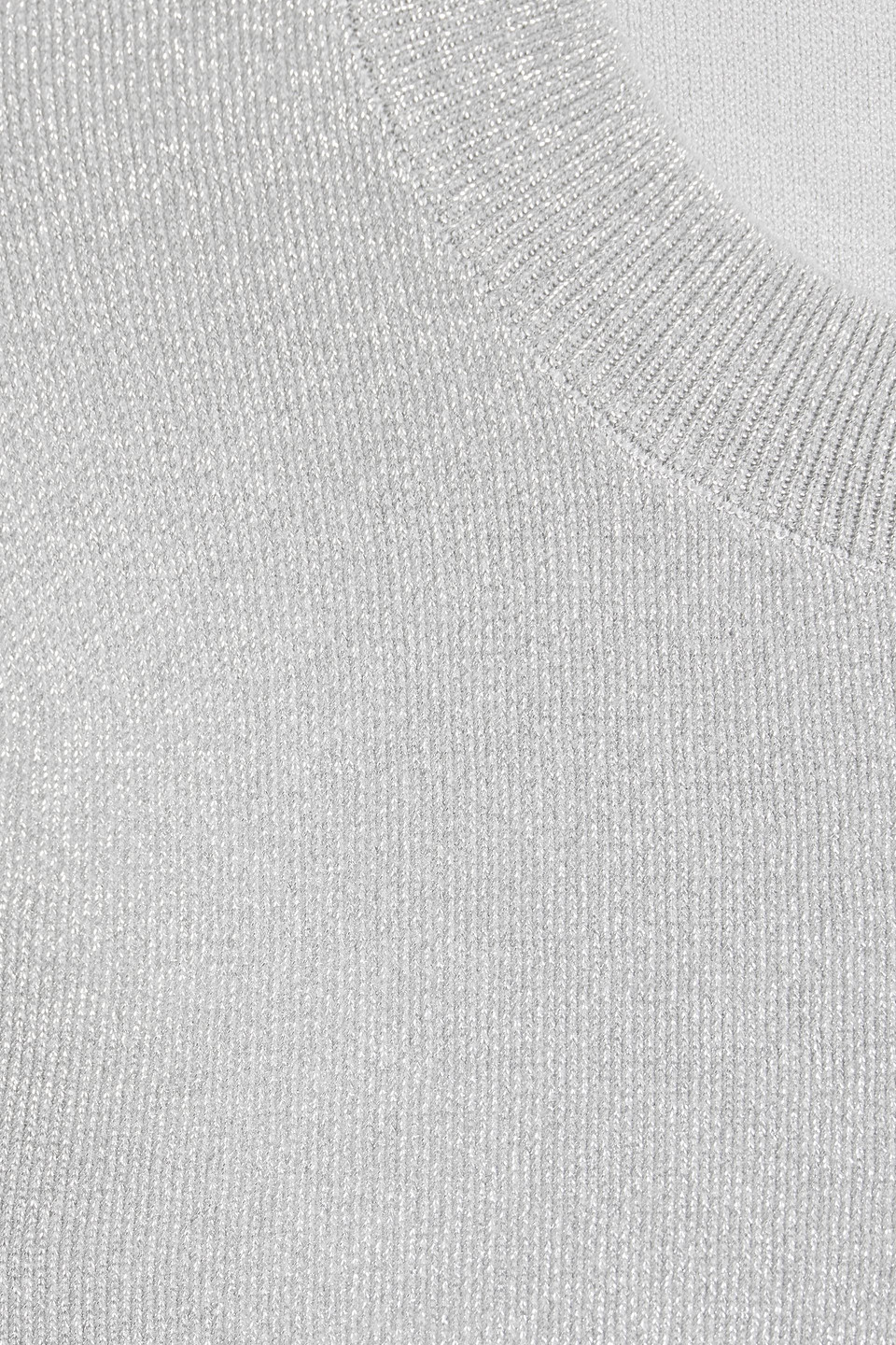 Victoria Beckham Metallic Stretch-knit Cardigan In Silver