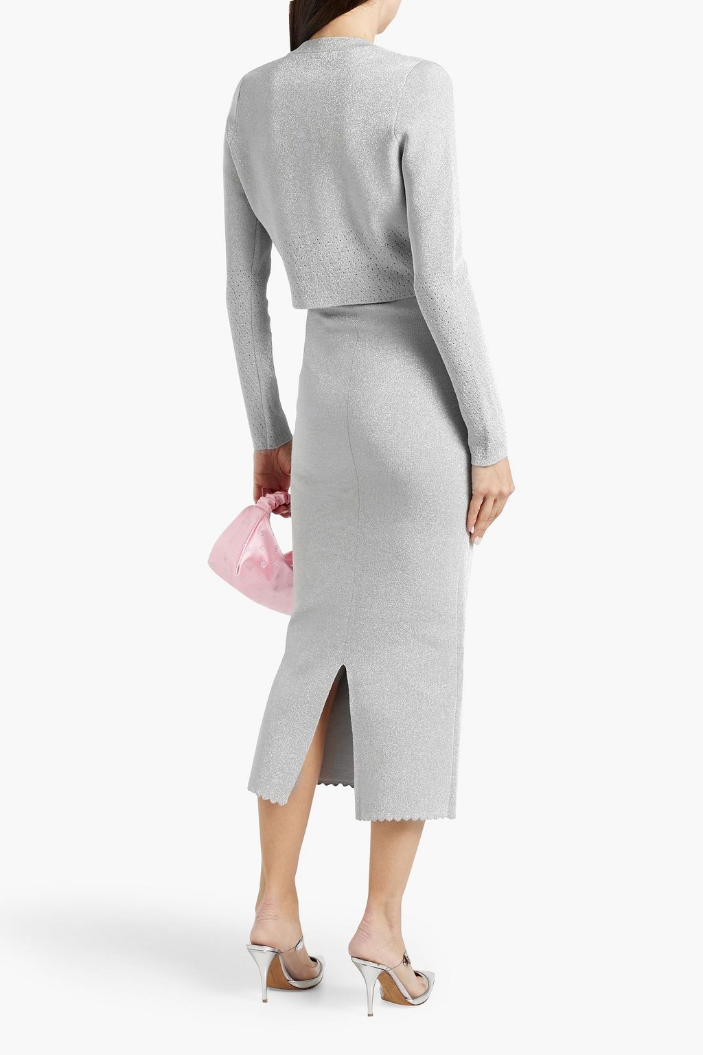 VB BODY VICTORIA BECKHAM Metallic stretch-knit cardigan