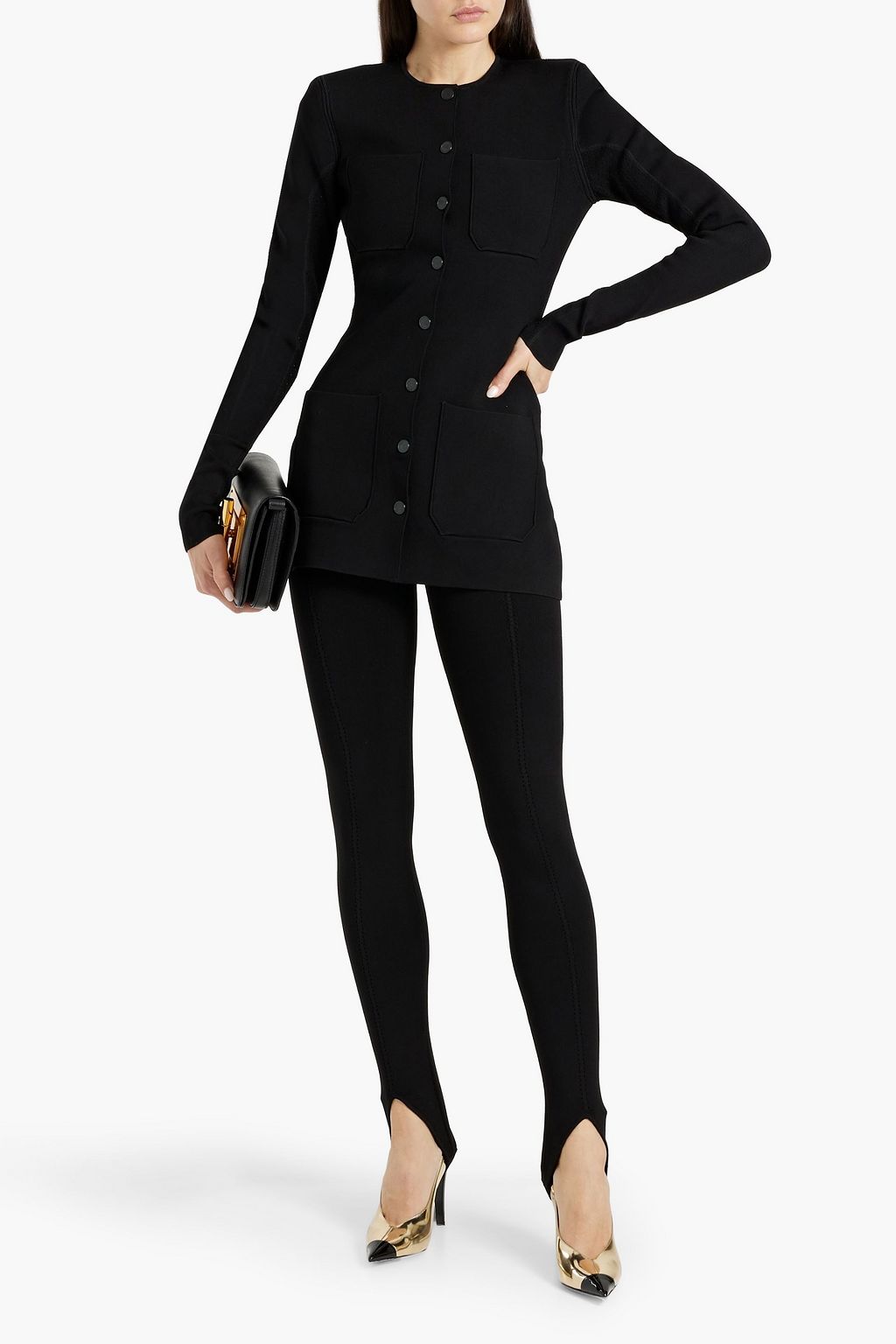 VB BODY VICTORIA BECKHAM جاكيت محاك بحبكة بوينتيل