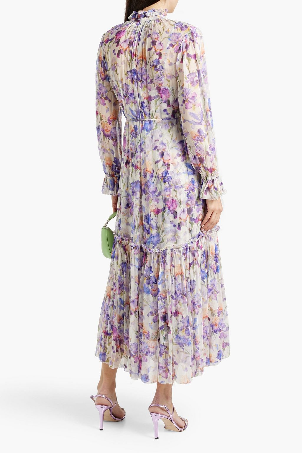 ZIMMERMANN Tiered floral-print georgette midi dress