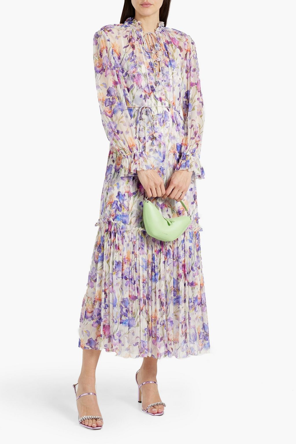 ZIMMERMANN Tiered floral-print georgette midi dress