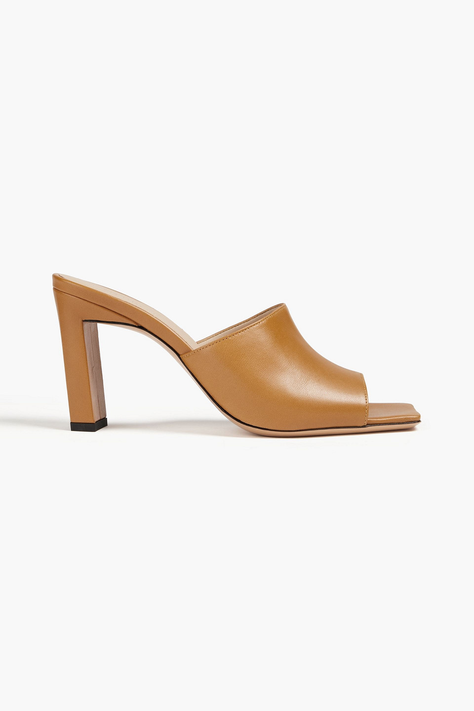 Wandler Nana Leather Mules In Camel