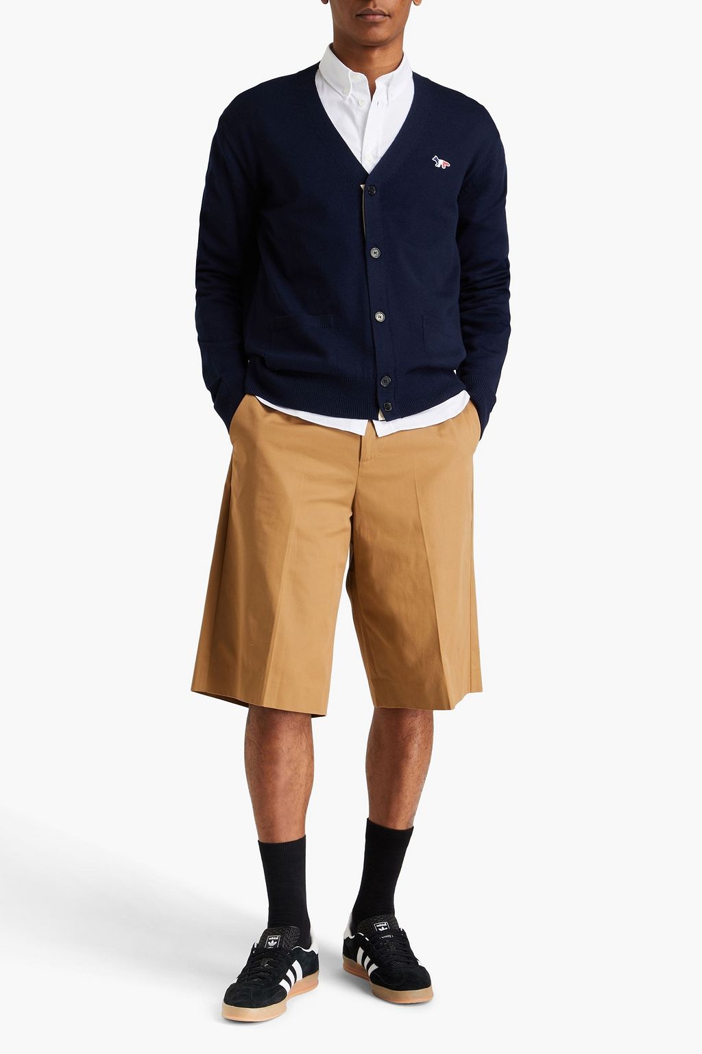 MAISON KITSUNÉ Appliquéd wool cardigan