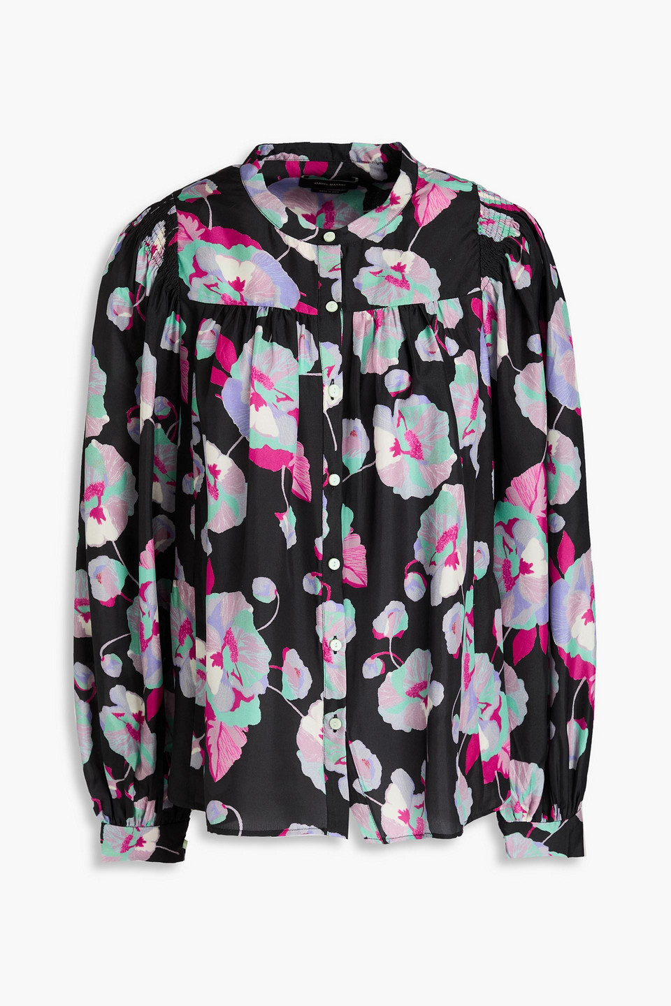Isabel Marant Ritonea Floral-print Silk Shirt In Schwarz