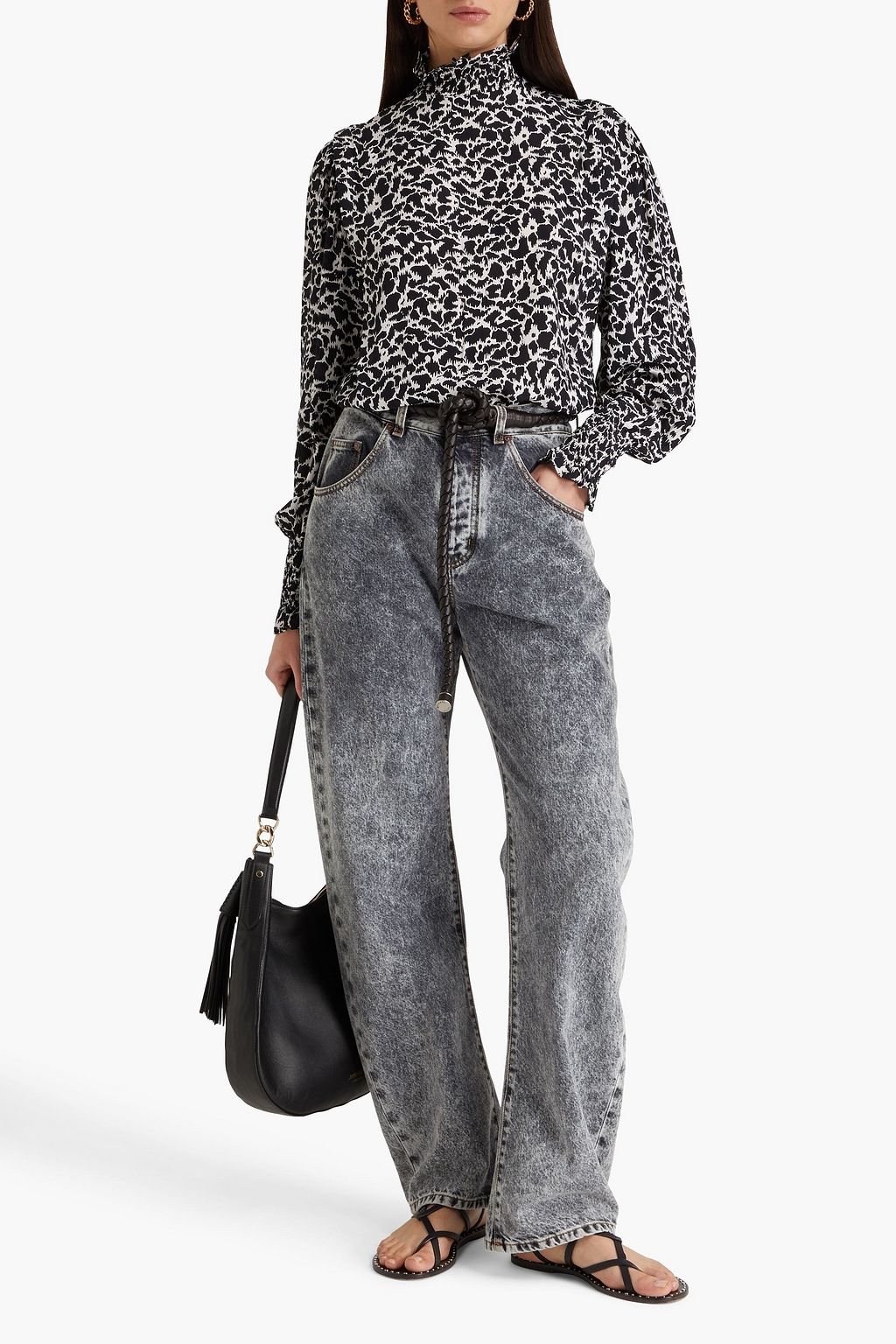 MARANT ÉTOILE Yoshi printed cotton turtleneck top