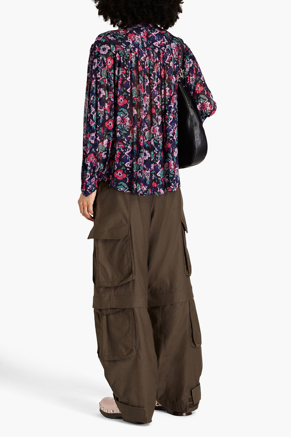 Isabel Marant Étoile Kiledia Bluse Aus Georgette Mit Floralem Print In Schwarz