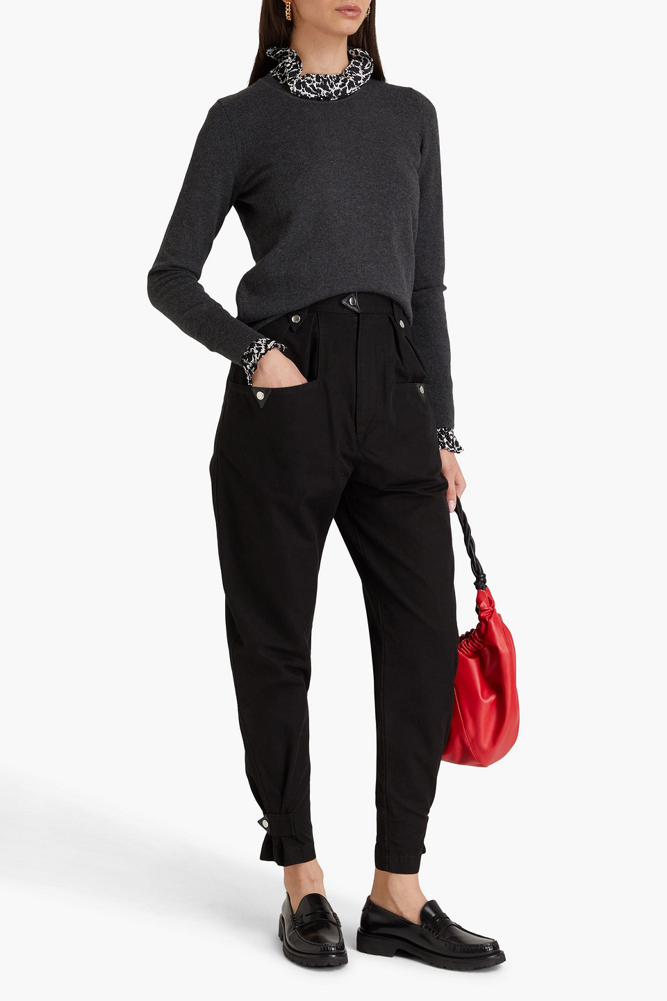 Isabel Marant Étoile Pulcie Karottenhose Aus Baumwoll-canvas In Schwarz
