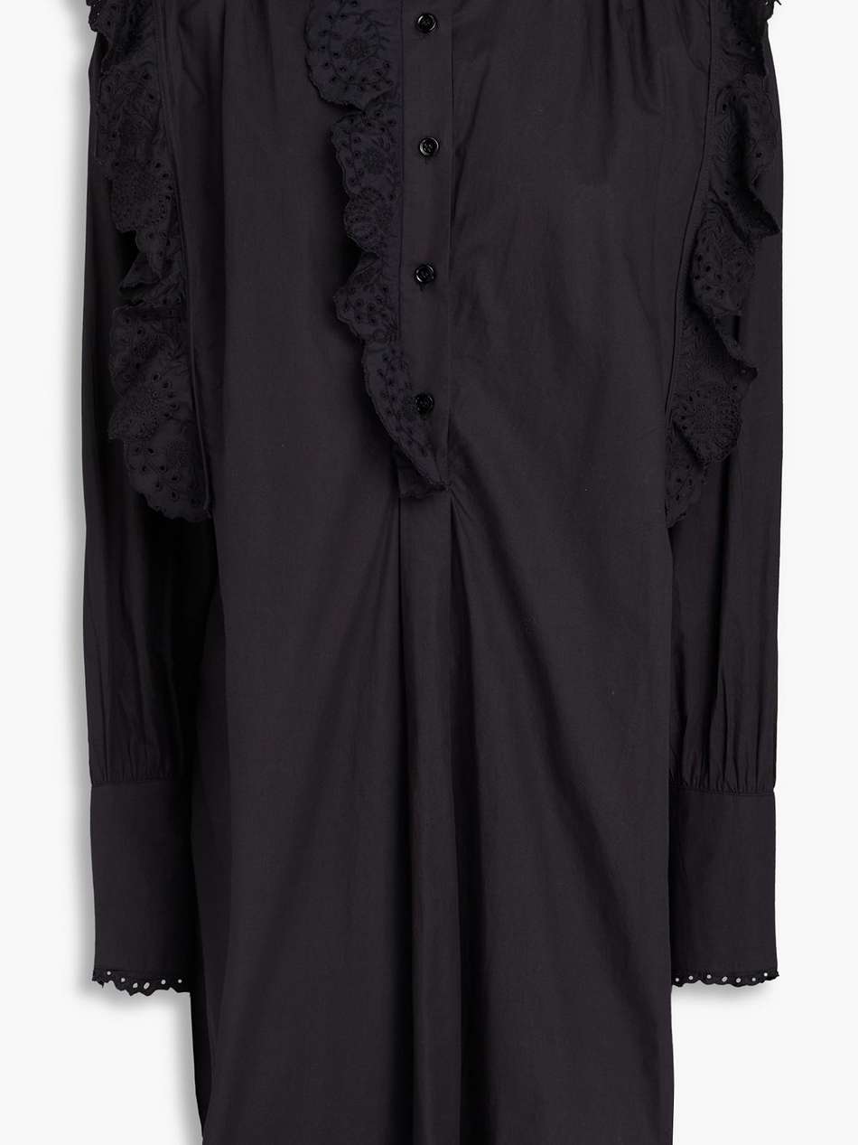 orsenia broderie anglaise cotton-poplin mini shirt dress