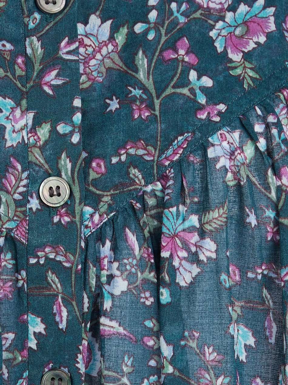 mildi floral-print cotton-mousseline mini shirt dress