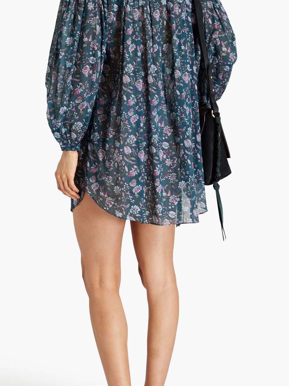 mildi floral-print cotton-mousseline mini shirt dress