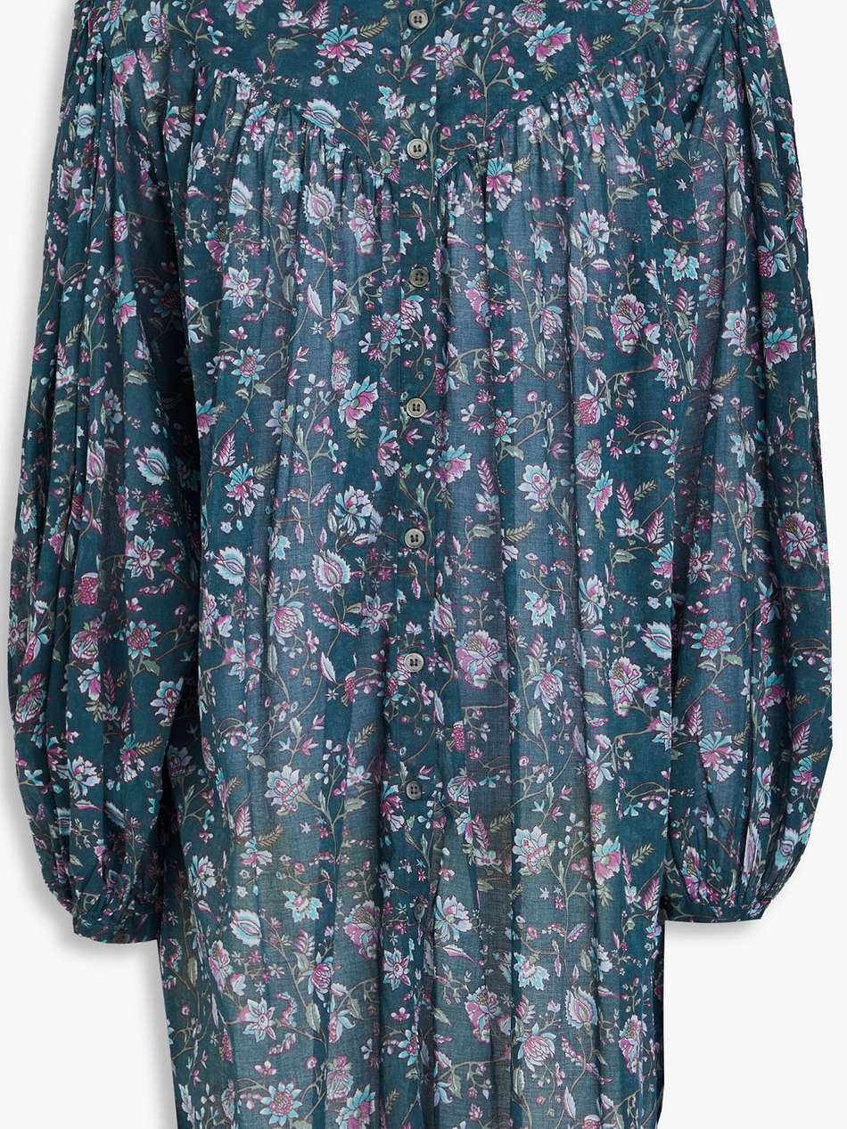 mildi floral-print cotton-mousseline mini shirt dress