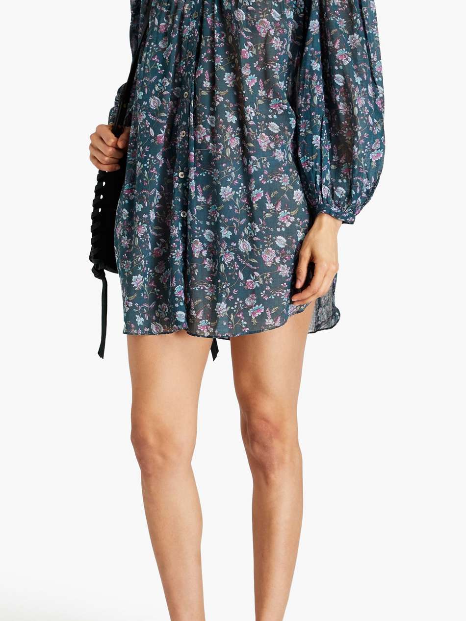 mildi floral-print cotton-mousseline mini shirt dress