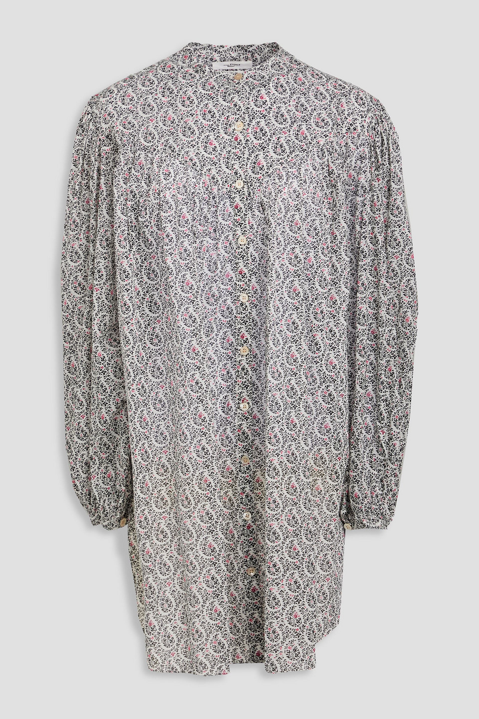 Isabel Marant Étoile Mildi Floral-print Cotton-mousseline Mini Shirt Dress In Schwarz