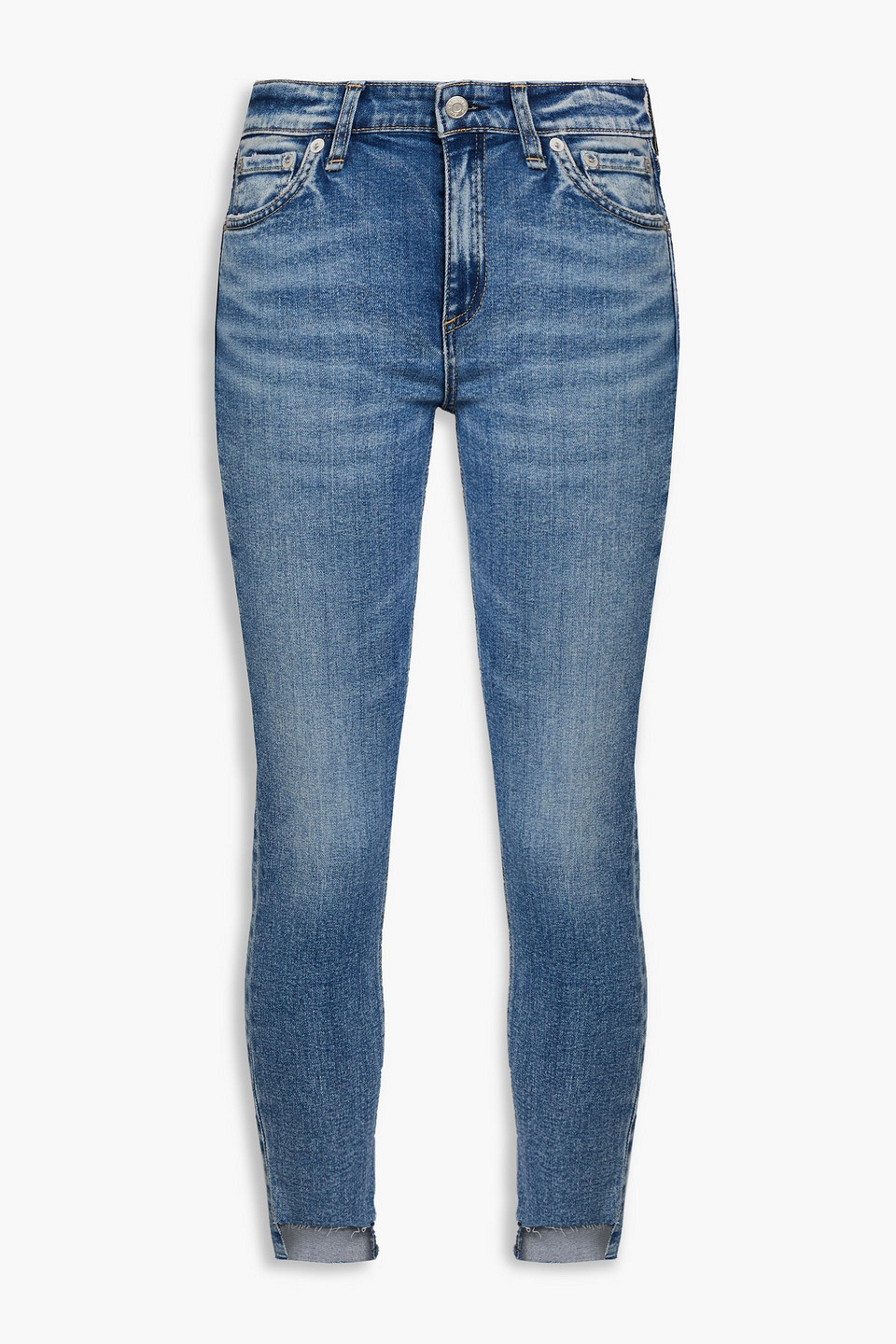 Rag & Bone Monterosso Cropped High-rise Skinny Jeans In Mid Denim