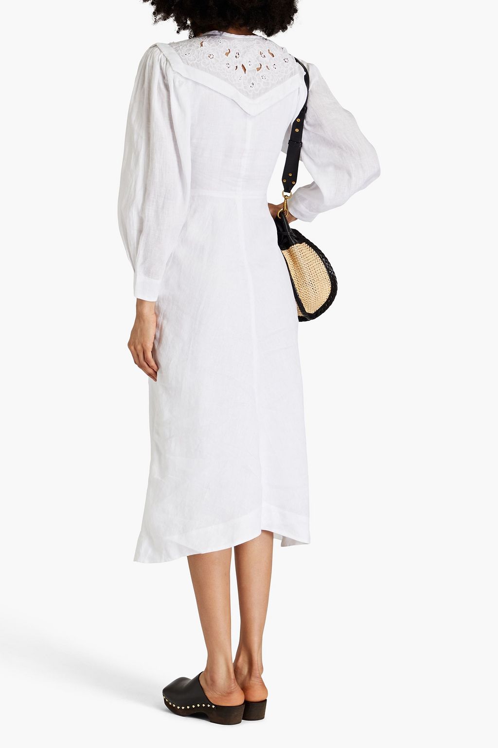 MARANT ÉTOILE Erna broderie anglaise linen midi dress