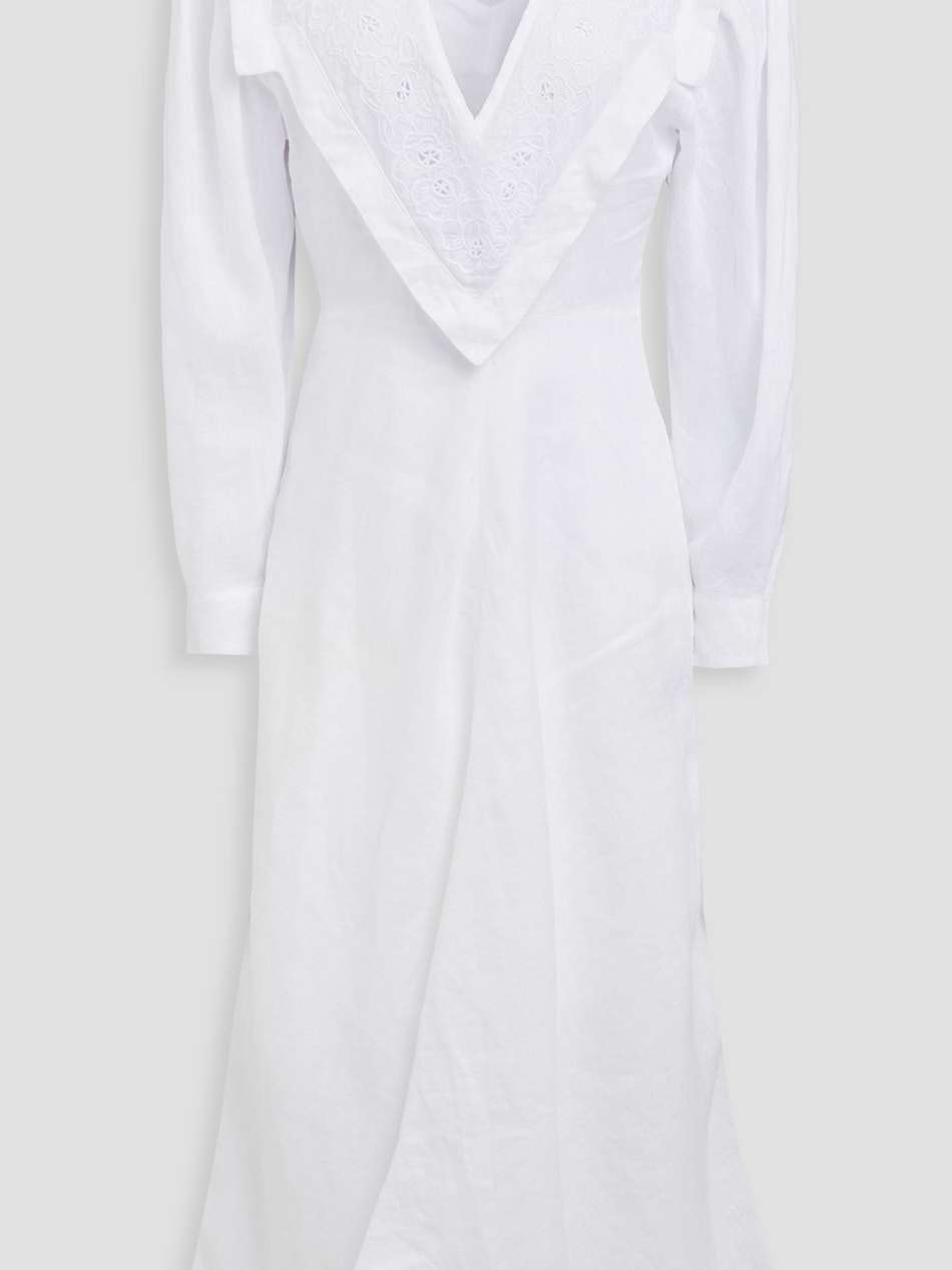 erna broderie anglaise linen midi dress