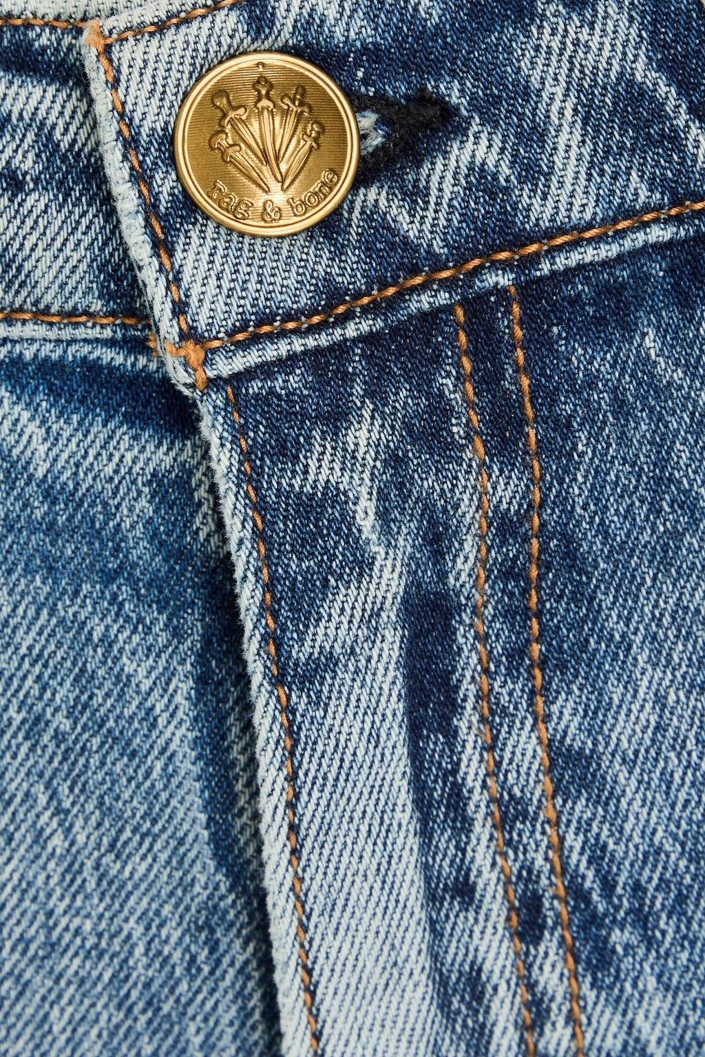 RAG & BONE جينز "وارين" بأرجل ضيقة عالي الخصر بتصميم ممزق